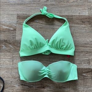 Lime green Victoria’s Secret bathing suit tops